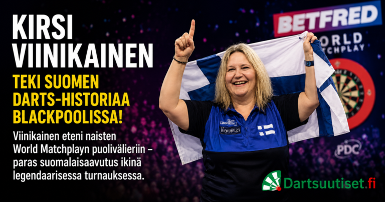 Kirsi Viinikainen pelaa naisten World Matchplayssa Blackpoolin Winter Gardensissa