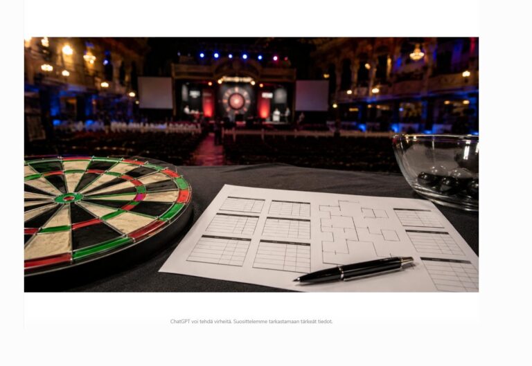 World Matchplay 2026 -turnauksen lohkoarvonta ja dartstaulu