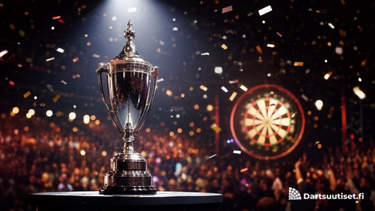 Mestaruuspokaali Uuden-Seelannin Darts Masters 2026 -turnauksen lavalla