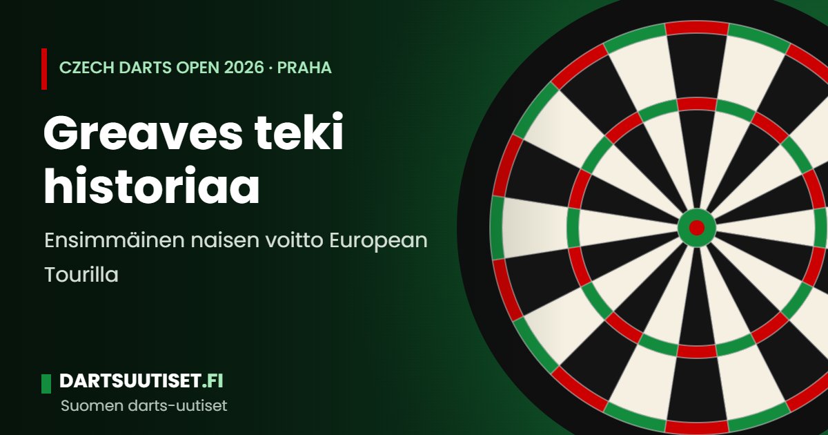 Darts-pelaaja tuulettaa lavalla Czech Darts Openin yleisön edessä Prahassa.